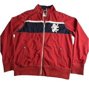 Vtg 90s American‎ Eagle Mens Large Zip Track Jacket Red White Blue Retro Preppy